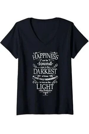 Harry Potter Happiness Quote Maglietta con Collo a V