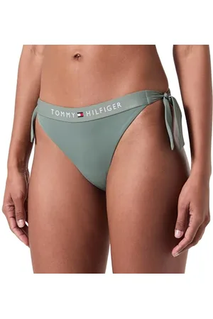 Tommy Hilfiger Side Tie Cheeky Bikini Uw0uw04497 Nodo Laterale, (Stonewash Green), M Donna
