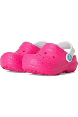 Crocs Unisex Bambino Classic Lined Clog T Sabot, Pink Crush/Multi, 23/24 EU