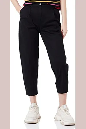 Sisley Pantaloni 43nplf01c, Nero 100, 38 Donna