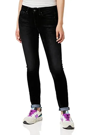 G-Star Donna 3301 Mid Skinny Jeans, (black iced flock D05889-C478-B699), 28W / 30L