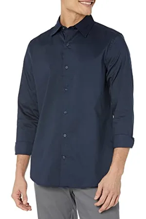 Amazon Camicia Elegante Elasticizzata a Manica Lunga vestibilità Regolare Uomo, , M