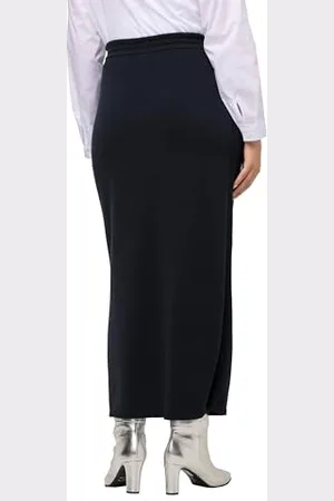 Ulla Popken Gonna Dritta in Maglia con Vita Gonne, Marina Oscura, 52-54 Donna