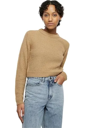 Urban classics Ladies Short Waffle Sweater Maglia di Tuta, , 5X-Large Donna