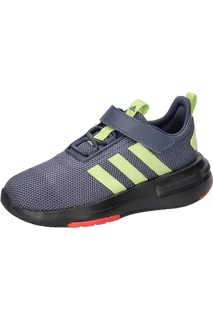 adidas Racer TR23 Hook And Loop Shoes Kids, Scarpe da Corsa, Shadow Navy/Pulse Lime/Core Black, 38 EU