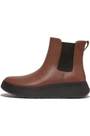 FitFlop F-Mode Leather Flatform Chelsea Boots, Stivali Donna, , 37 EU
