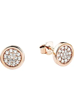 QS by s.Oliver Orecchini a perno Orecchinia perno da Donna in Argento 925, con zirconi sintetici, 0,8 cm, colore rosa, Forniti in confezione regalo per gioielli