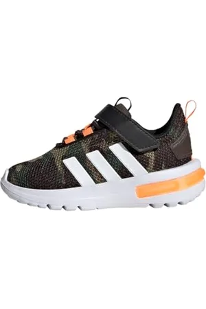 adidas Racer TR23 Shoes Kids, Scarpe da Corsa Unisex-Bimbi 0-24, Shadow Olive/Cloud White/Orange, 20 EU