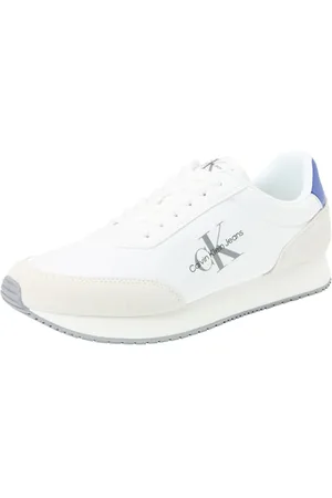 Calvin Klein Jeans Retro Runner Low Mix Mtl Ym0ym01032, Scarpe da Ginnastica Uomo, Bianco (Bright White/Sapphire Blue), 44 EU