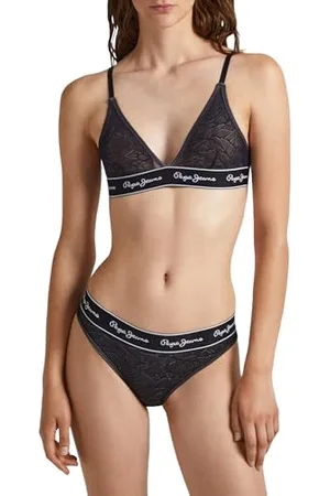 Pepe Jeans MESH BRA A, Reggiseno Donna, (Black),XS