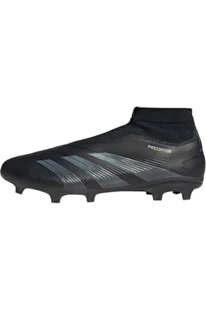adidas Predator League Laceless Football Boots Firm Ground, Scarpe da Calcio Unisex-Adulto, Core Black/Carbon/Gold Metallic, 47 1/3 EU