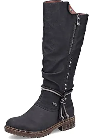 Rieker Donna Stivali Z4759, Signora Stivali Invernali,Idrorepellente,TEX,Stivali Allacciati,Foderato,Caldo,Nero (Schwarz / 01),43 EU / 9 UK