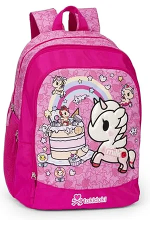 FRANCO COSIMO PANINI TOKIDOKI - Zaino Scuola Ufficiale Tokidoki, con 2 Ampi Spazi Centrali, Capiente Tasca Frontale, Spallacci Regolabili e Imbottiti, Retro e Fondo Termoformati, 32x43Hx23cm, 31L, Rosa