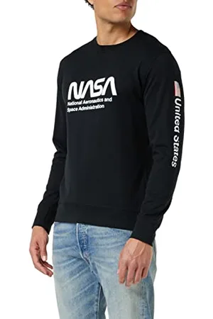 Mister Tee Felpa Uomo Nasa, Maglione con Stampa Frontale Nasa, Streetwear Felpa Unisex, Taglie XS - XL