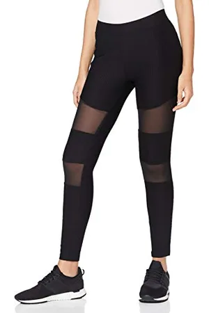 Urban classics Leggings da Donna Tech Mesh Rib, , M