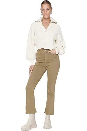 Trendyol Herren Hoher Bund Flared Jeans, , 34 da Donna