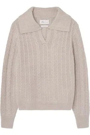 Springfield SPRINGFILED Cable Knit Polo Jumper Maniche Lunghe, , M Donna