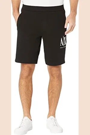 Armani Exchange Embroidered Front Logo, Adjustable Drawstrings Pantaloncini Casual, , L Uomo