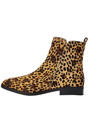 FIND FIND Flat Leather Pull On - stivaletti Donna, Marrone, 37 EU