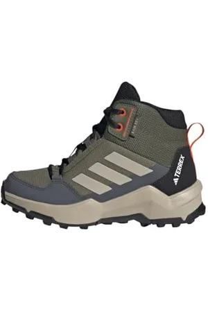 adidas Terrex AX4R Mid Rain.RDY Hiking Shoes, Scarpe da Trekking Unisex-Adulto, Olive Strata/Wonder Beige/Orange, 38 2/3 EU