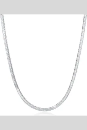 Elli Collana Donna serpente Chain piatto elegante a spina di pesce Trend Blogger in 925