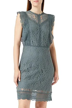 ONLY Onlnew Karo SL Lace Above Knee Dresswvn Mini Abito, , L Donna