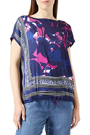 Gerry Weber Edition 870100-44002 T-Shirt, Stampa Blu/Viola/Rosa, 52 Donna