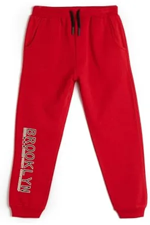 Koton Jogger Sweatpants Pocket Drawstring Printed Detail Brushed Interior Pantaloni della Tuta, (401), 5-6 Anni Ragazzi