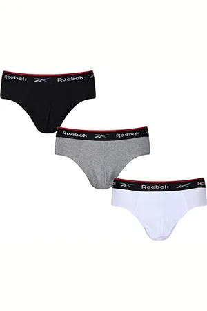 Reebok Uomo, Slip, Nero/Bianco/Grigio, Confezione da 3, Medio