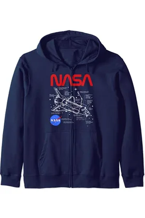 Nasa Space Shuttle Schematic Layout Felpa con Cappuccio