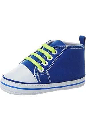 Playshoes Sneaker per Neonato Lacci, Scarpe da Ginnastica Unisex - Bimbi 0-24, Blu (Blue 7), 19 EU