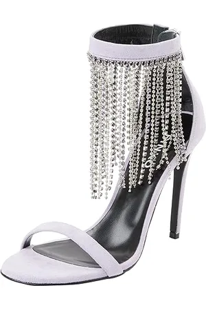 Pinko Salome Sandalo Suede/Frange ST, Tacco Donna, Y13_Iris, 35 EU Larga