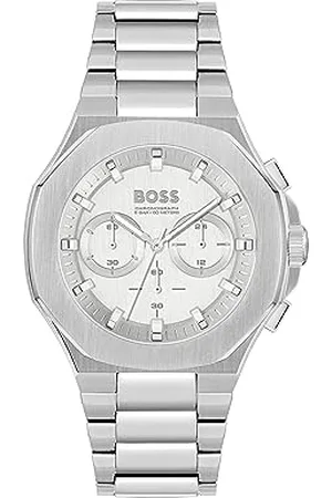 HUGO BOSS Orologio con Cronografo al Quarzo da Uomo Collezione TAPER con Cinturino in Acciaio Inossidabile Argentato - 1514087
