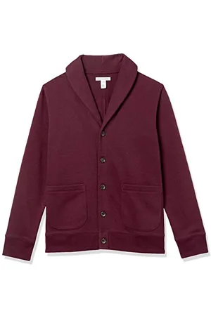 Amazon Cardigan a Maniche Lunghe in Felpa con Collo Sciallato Uomo, , S