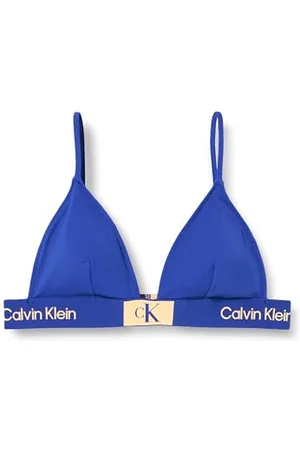 Calvin Klein Top Bikini a Triangolo Donna Fixed Triangle-Rp senza Ferretto, (Midnight Lagoon), XXL