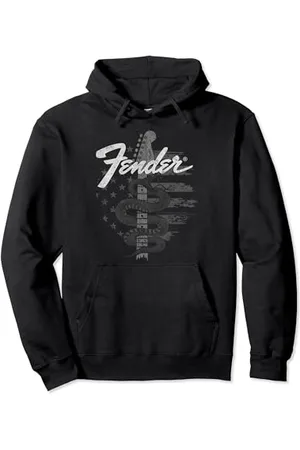 Fender Snake American Flag Guitar Rock Felpa con Cappuccio