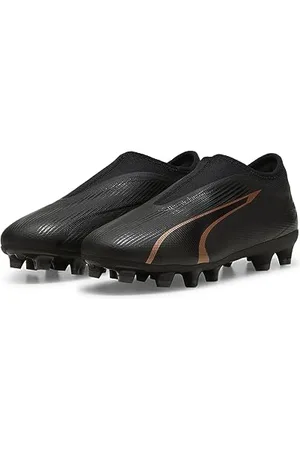 PUMA Ultra Match LL FG/AG Jr, Soccer Shoe Unisex-Bambini, Black-Copper Rose, 28 EU