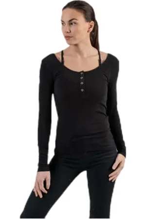 Pieces® Pckitte LS Top Noos B C Maglia a Maniche Lunghe, (Black Black), X-Small Donna