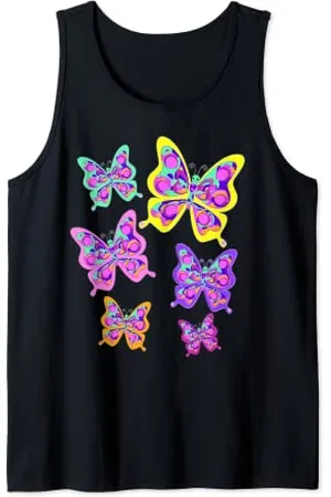 Emporio Armani Carino colorato mod farfalle Hippie retrò astratto Canotta
