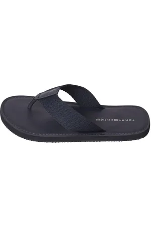 Tommy Hilfiger Infradito Uomo Leather Beach Sandal Scarpe da Mare, Blu (Desert Sky), 40 EU