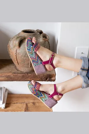 LAURA VITA JACMBEO 03, Sandali con Zeppa Donna, Violet, 38 EU