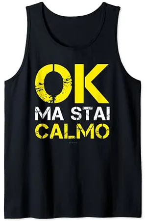 LUMOMIX Uomo Canottiere Uomo Sportive Divertenti Stai Calmo Canotta
