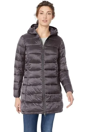 Amazon Piumino Lungo con Cappuccio Ripiegabile, Leggero e Impermeabile (Disponibile in Taglie Forti) Donna, , L
