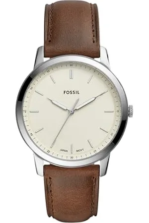 Fossil Minimalist orologio da uomo, movimento al quarzo con bracciale in acciaio o cinturino in pelle