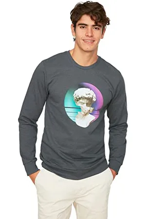 Trendyol Felpa Girocollo Plain Regular Maglia di Tuta, , S Uomo