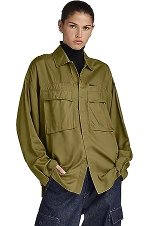 G-Star Donna Loose Pocket Shirt, (dark olive D23819-D297-C744), L