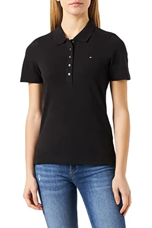 Tommy Hilfiger 1985 SLIM PIQUE POLO SS WW0WW37823, Donna, (Black), XL