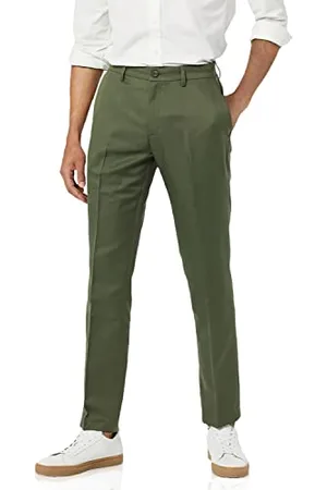 Amazon Pantaloni Classici con Vita Espandibile e Piatti sul Davanti Uomo, , 52W / 34L
