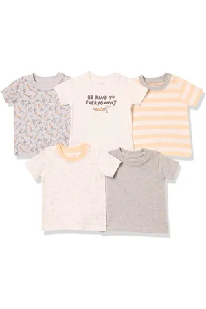 Amazon T-Shirt a Maniche Corte Unisex Bimbi, Pacco da 5, , 0 mesi