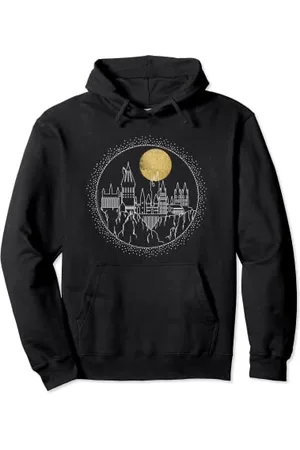 Harry Potter Hogwarts Full Moon Line Art Felpa con Cappuccio